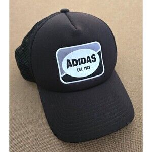 Adidas Men's Foam Trucker Hat Snapback Black/White/Gray Adjustable Fit Cap Mesh